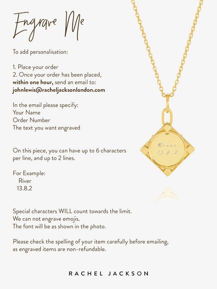Rachel Jackson London Personalised Token Of Love Necklace, Gold - view 2, Gold