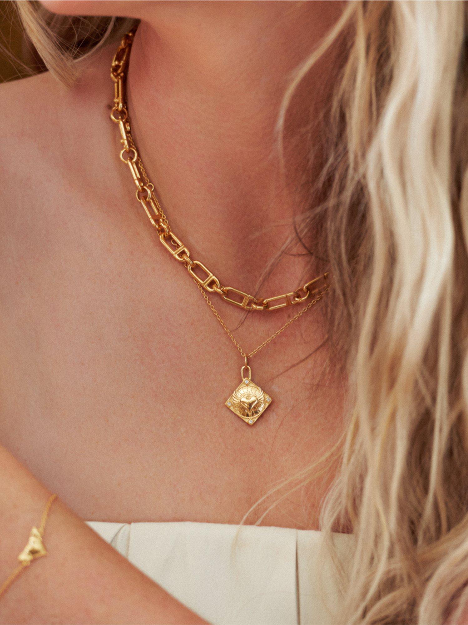 Product image 4 of 4, which shows Rachel Jackson London Personalised Token Of Love Necklace, Gold