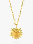 Rachel Jackson London Personalised Electric Love Birthstone Heart Necklace, Citrine - November