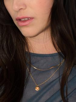 Rachel Jackson London Personalised Electric Love Birthstone Heart Necklace - view 2, Citrine - November