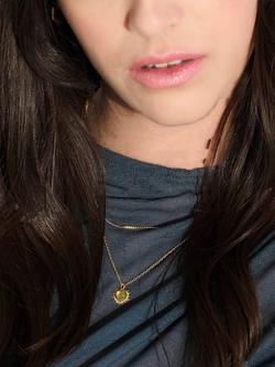 Rachel Jackson London Personalised Electric Love Birthstone Heart Necklace - view 2, Peridot - August