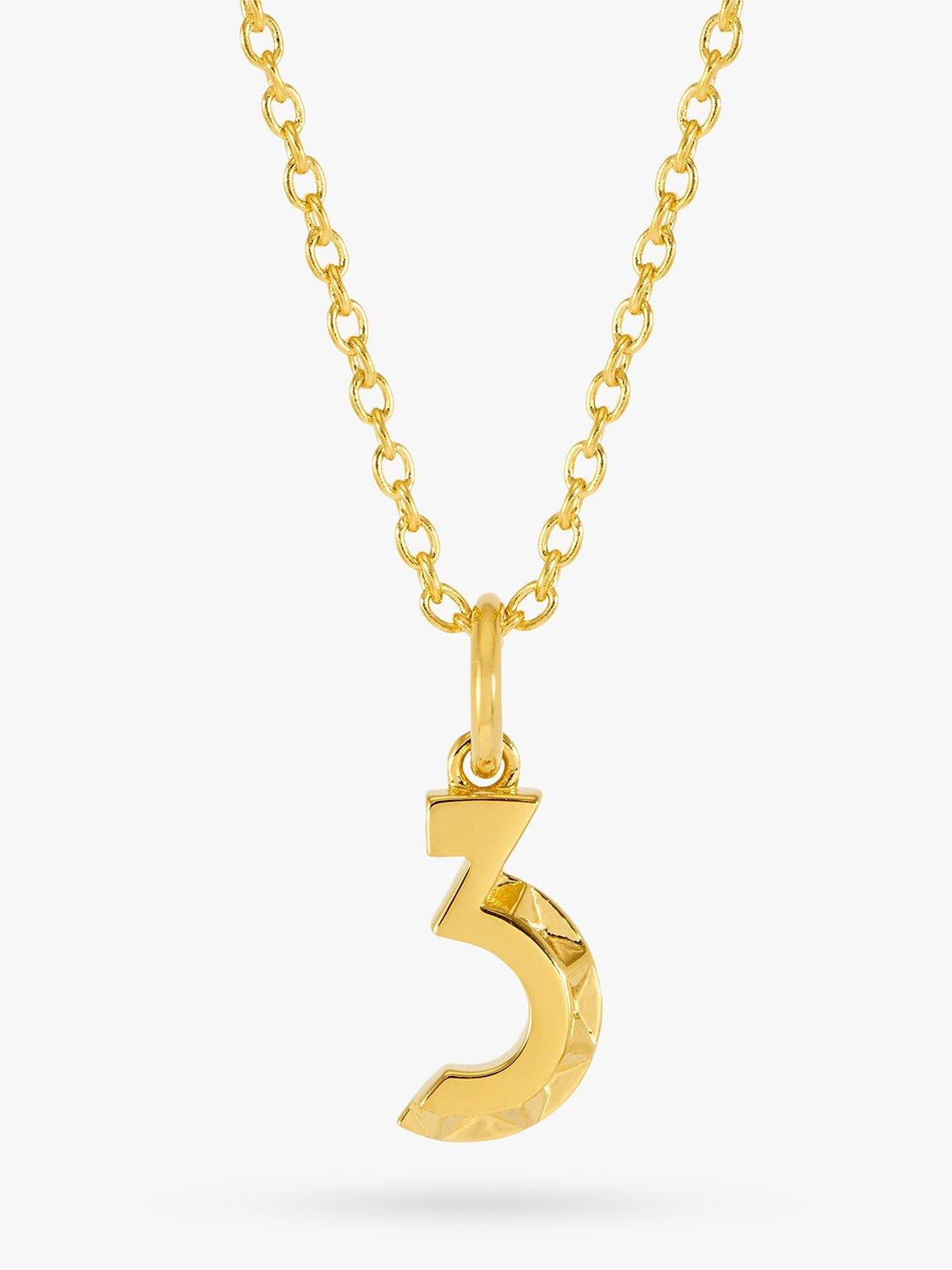 Rachel Jackson London Art Deco Symbolic Number Necklace, Gold, 3