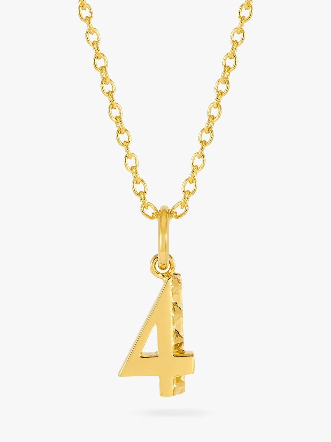 Rachel Jackson London Art Deco Symbolic Number Necklace, Gold, 4
