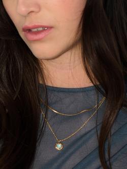 Rachel Jackson London Personalised Electric Love Birthstone Heart Necklace - view 2, Sky Blue Topaz - March