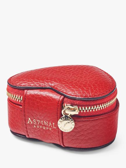 Aspinal of London Heart Ring Box, Cardinal Red - view 2, Cardinalred