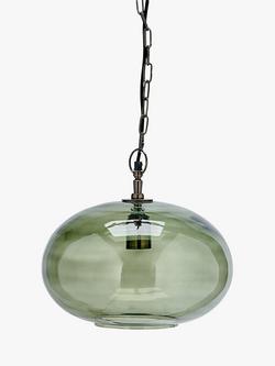 nkuku Otoro Glass Round Pendant Light, Small, Green