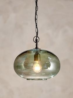 nkuku Otoro Glass Round Pendant Light, Small - view 2, Green