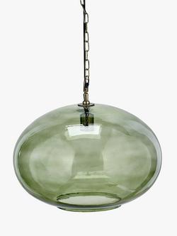 nkuku Otoro Round Glass Pendant Light, Large, Green