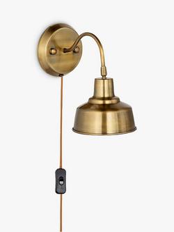 nkuku Nar Small Wall Light, Brass, Brass