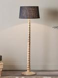nkuku Avisa Wooden Floor Lamp Base, Natural