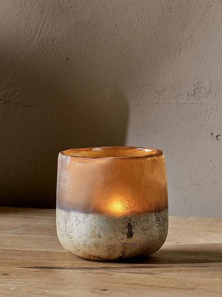 nkuku Ngolo Recycled Glass Tealight Holder, Multi - view 2, Multi