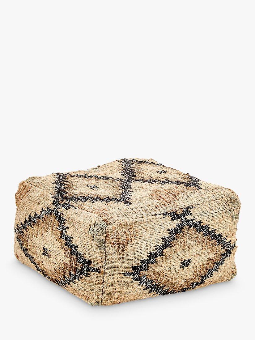Nkuku Kesu Kilim Pouffe, Natural