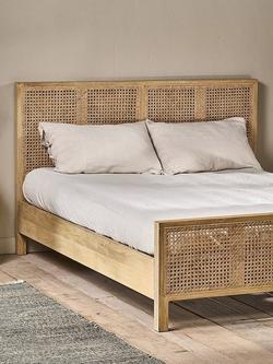 nkuku Saharsa Cane & Mango Wood Bed Frame, King Size, Natural - view 2, Natural