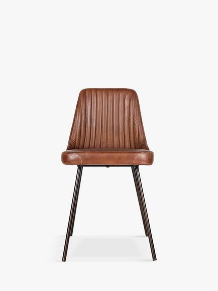 nkuku Harsha Leather Dining Chair, Chocolate Brown
