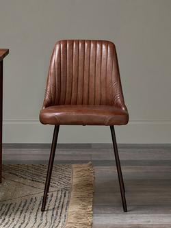 nkuku Harsha Leather Dining Chair - view 2, Chocolate Brown