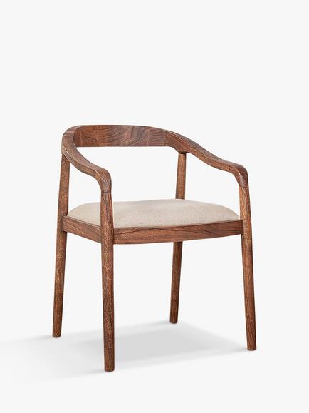 nkuku Anbu Acacia Upholstered Dining Chair, Brown