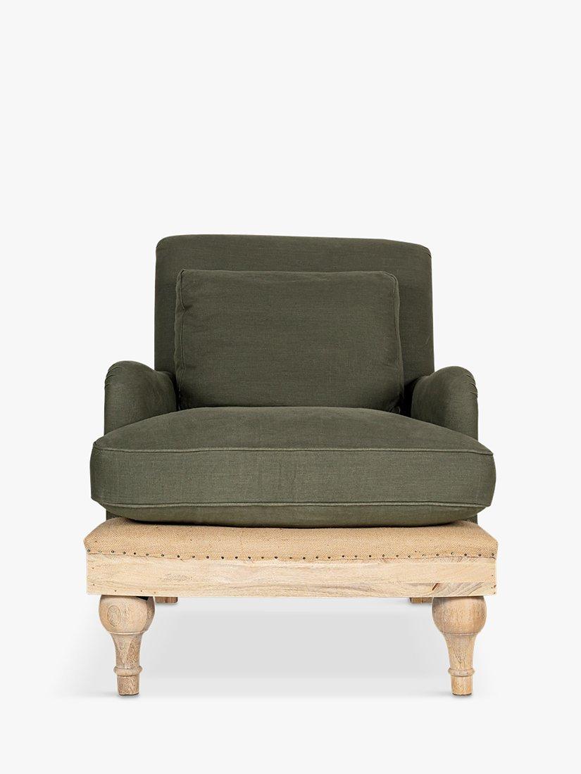 Abe Range, nkuku Abe Deconstructed Armchair, Light Leg, Green