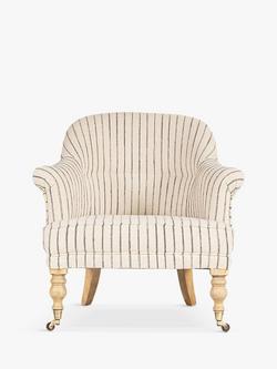 nkuku Sanja Stripe Armchair, Light Leg, Grey, Grey