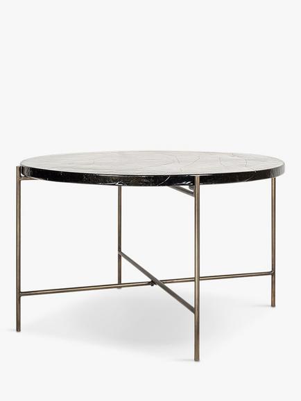 nkuku Aluva Glass Coffee Table, Brass