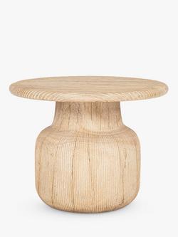 nkuku Vivan Grooved Wood Side Table, Natural
