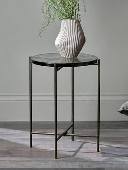 nkuku Aluva Glass Side Table - view 2, Brass