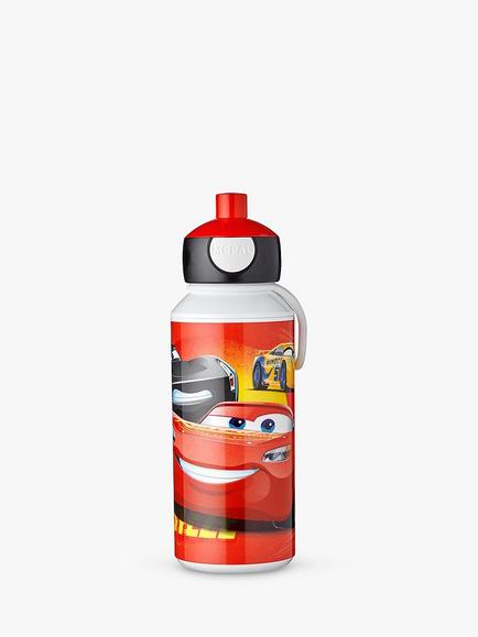 Mepal Disney Cars Leakproof Pop-Up Drinks Bottle, 400ml, Red/Multi, Red/Multi