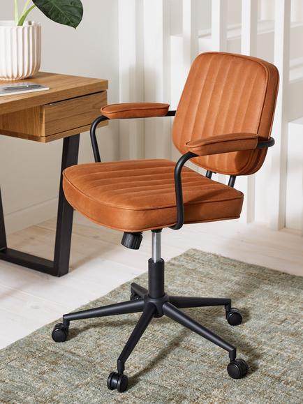 John Lewis Rowley Swivel Office Chair - view 2, Whisky