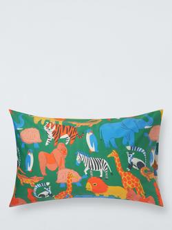 John Lewis Kids' Animal Park Duvet Cover and Pillowcase Set, Multi - view 2, Multi