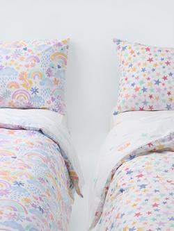 John Lewis Kids' Rainbow and Star Duvet Cover and Pillowcase Set, Single, Pack of 2, Multi
