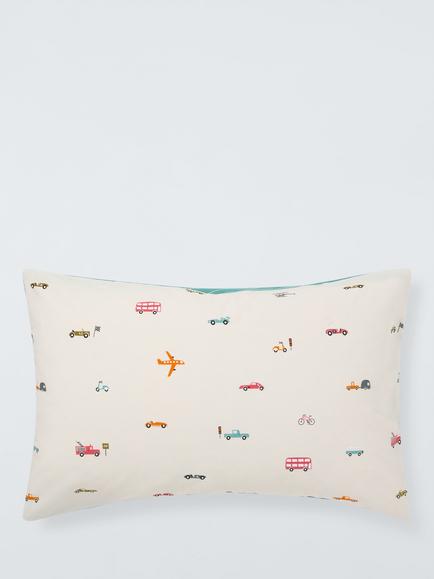 John Lewis Transport Reversible Duvet Cover and Pillowcase Set, Multi - view 2, Multi