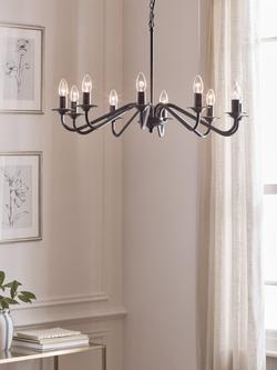 John Lewis Wakefield 10 Arm Ceiling Light, Matt Black - view 2, Black