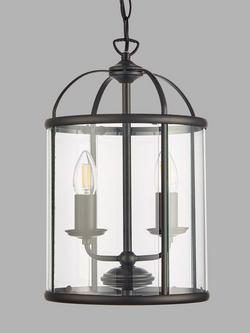 John Lewis Walker 2 Light Ceiling Lantern, Matt Black