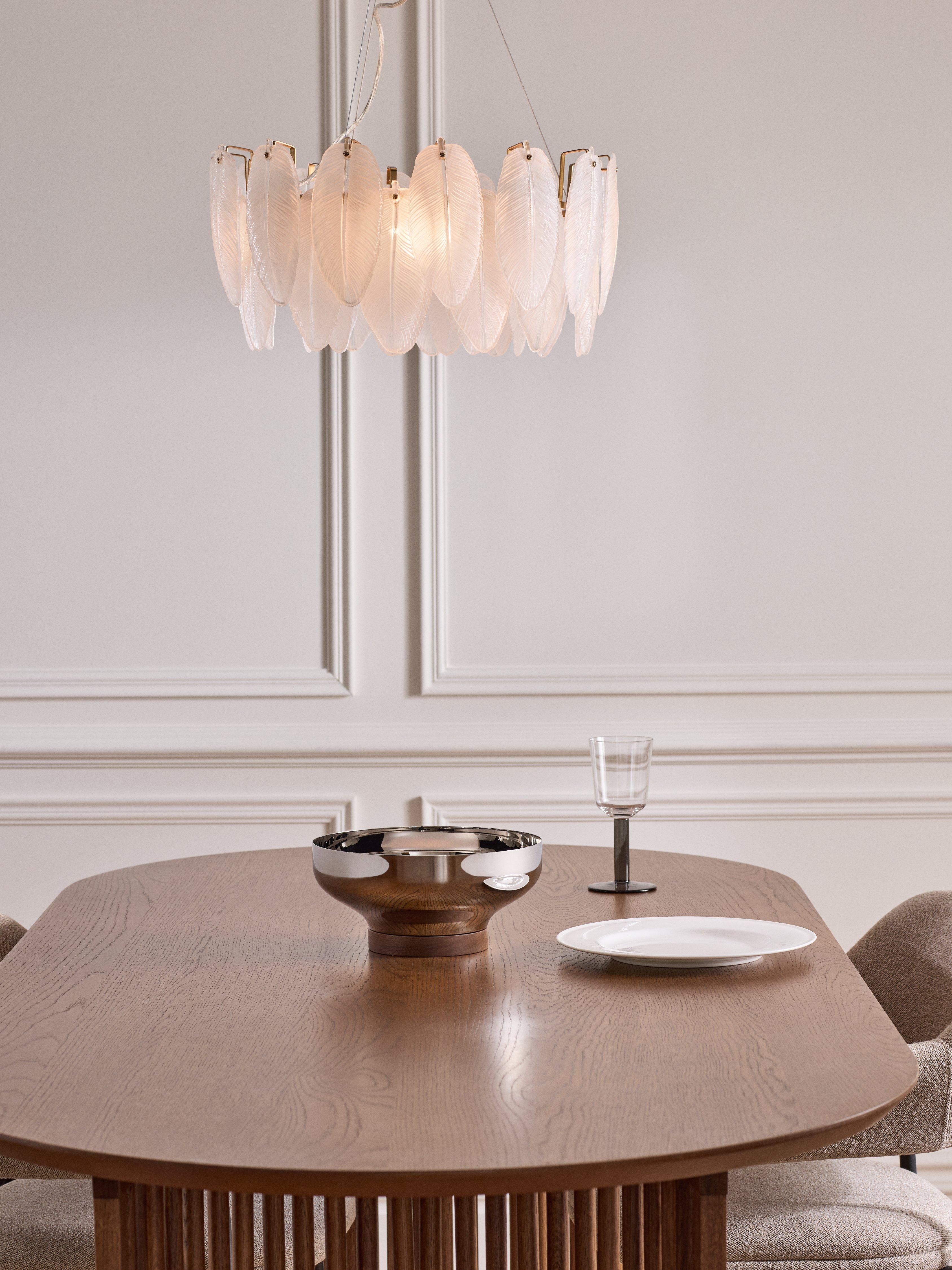 John Lewis Frosted Feathers Pendant Ceiling Light Antique Brass