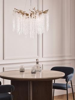 John Lewis Wisteria Crystal Glass Chandelier Ceiling Light - view 2, Antique Brass