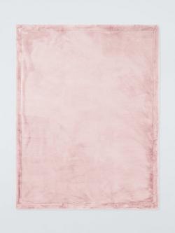 John Lewis Kids' Faux Fur Blanket - view 2, Pink