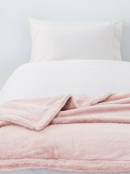 John Lewis Kids' Faux Fur Blanket, Pink