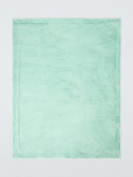 John Lewis Kids' Faux Fur Blanket - view 2, Peppermint