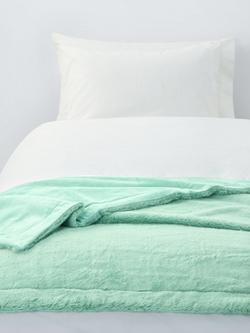 John Lewis Kids' Faux Fur Blanket, Peppermint