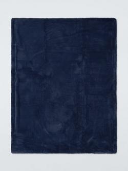 John Lewis Kids' Faux Fur Blanket - view 2, Navy