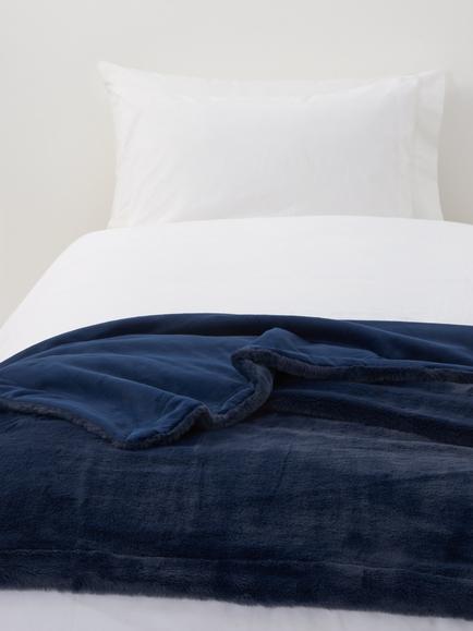 John Lewis Kids' Faux Fur Blanket, Navy