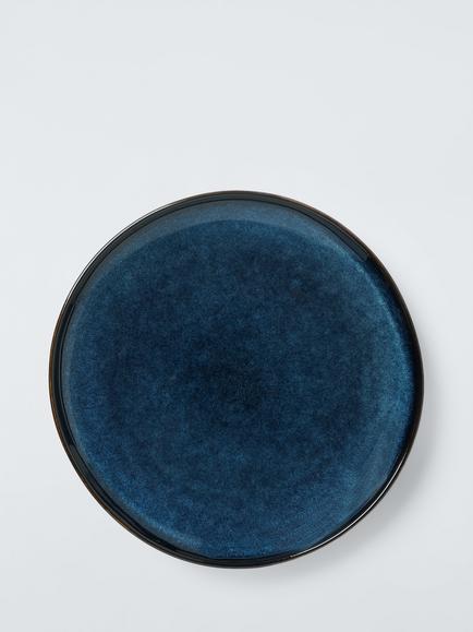 John Lewis Iver Reactive Glaze Stoneware Dinner Plate, 27.4cm, Blue, 