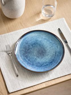 John Lewis Iver Reactive Glaze Stoneware Dinner Plate, 27.4cm, Blue - view 2, 