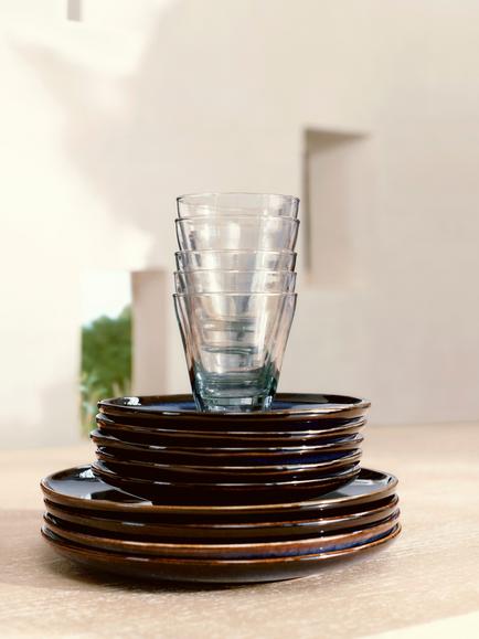 John Lewis Iver Reactive Glaze Stoneware Side Plate, 21cm, Blue - view 2, 