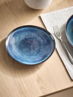 John Lewis Iver Reactive Glaze Stoneware Side Plate, 21cm, Blue - view 2, 