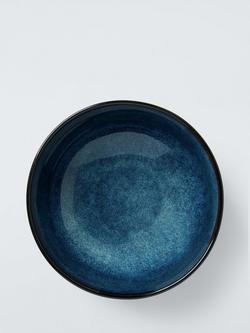 John Lewis Iver Reactive Glaze Stoneware Cereal Bowl, 16cm, Blue, 