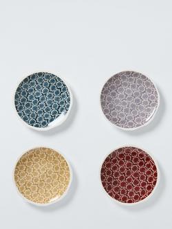 John Lewis X Collagerie Aster Fan Leaf Fine China Side Plates, Set of 4, Assorted, Multi Multi