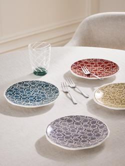 John Lewis X Collagerie Aster Fan Leaf Fine China Side Plates, Set of 4, Assorted - view 2, Multi Multi