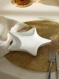 John Lewis Star Gold Rim Fine China Dish, 20cm, White/Gold