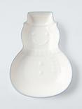 John Lewis Snowman Frost Blue Rim Fine China Dish, 15cm, White