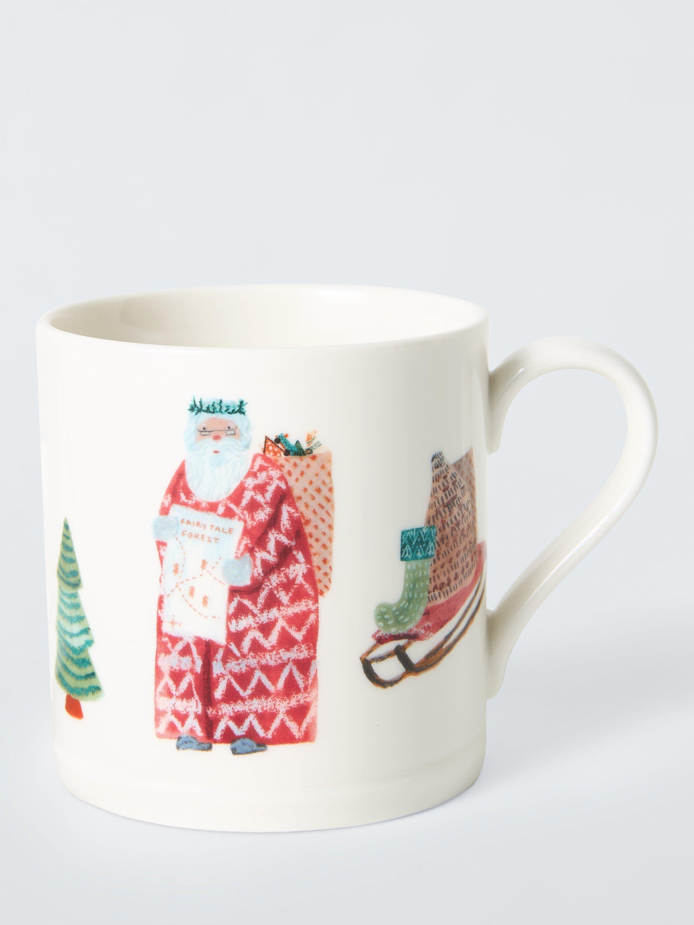 John Lewis Father Christmas Fine China Footed Mug, 274ml, Multi
